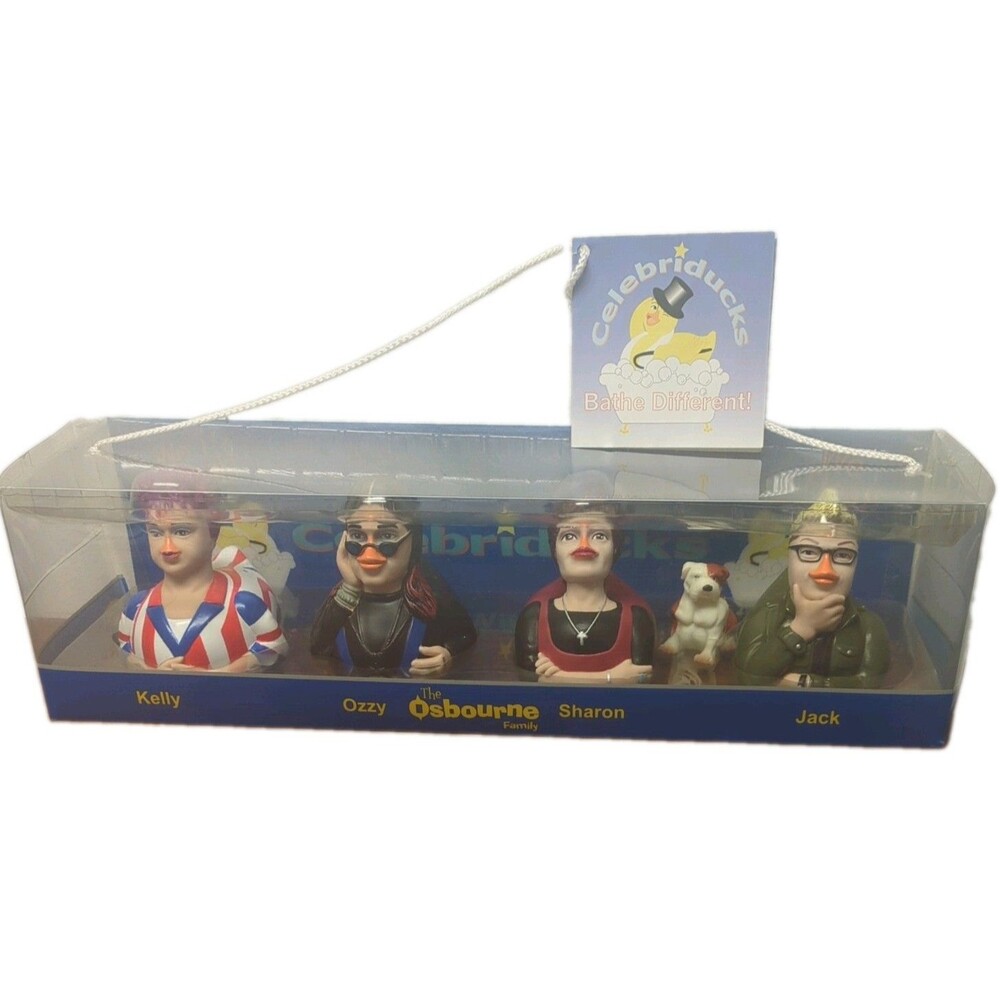 2002 Osbourne Family Celebriducks 1st Ed 5p Set Kelly Ozzy Sharon Jack dog Lola